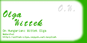 olga wittek business card